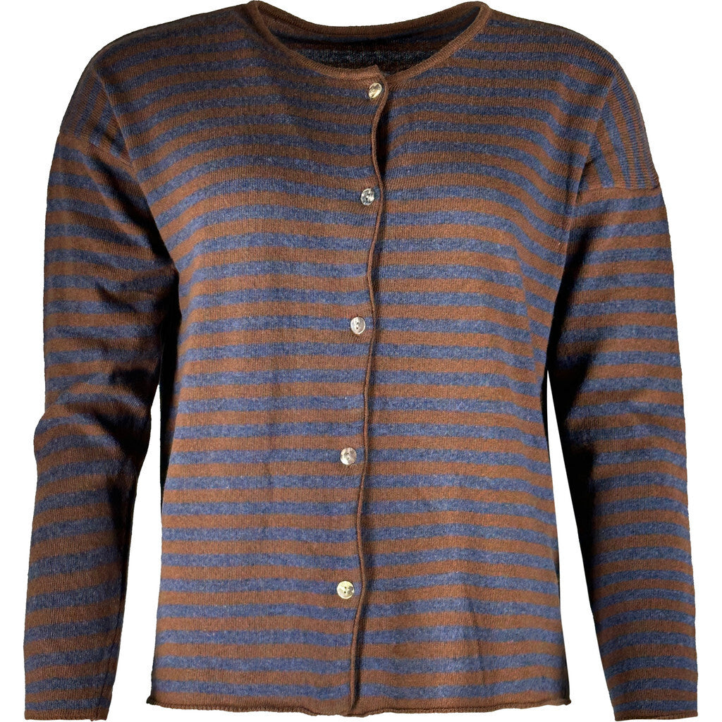 MBA Cardigan Stripe Cardigan Brown/Blue